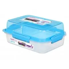 Sistema Lunch Stack Rectangle Mørke blå opdelt flip madkasse