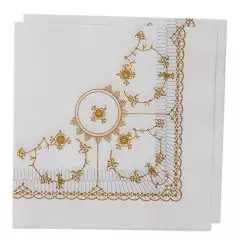 Musselmalet servietter 20 stk Guld