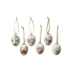Påskeæg til ophæng 7 cm blomst/sommerfugl assoteret