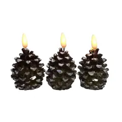 Conzept LED Koglelys m. 3D flamme 3 stk - Ø6xH7 cm