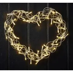 Conzept lyshjerte Ø30 cm - 80LED m. adapter og dobbelt timer