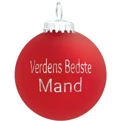 Julekugle Mat rød "Verdens Bedste Mand"