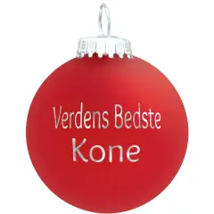 Julekugle Mat rød "Verdens Bedste Kone"