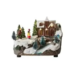 Julelandskab med kørende tog LED lys