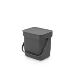 Brabantia Affaldsspand med låg sort.kon. 3 liter Grå