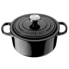 Le Creuset støbejernsgryde 24 cm signature blank sort