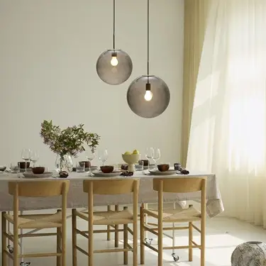 Nora glaskugle lampe r&oslash;gfarvet glas